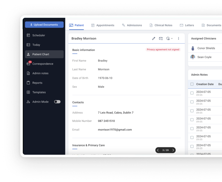 Doctor reviewing patient bills and payment status